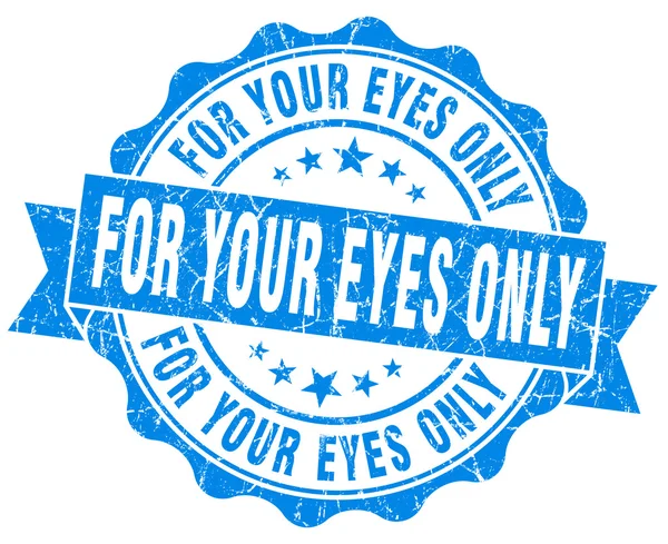 Για τα μάτια σας μόνο μπλε grunge σφραγίδα απομονωθεί σε λευκό — Φωτογραφία Αρχείου