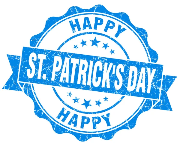 Happy st Patrick's day blue grunge seal isolated on white — Stock Photo, Image