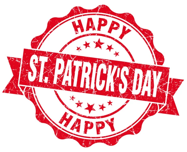 Happy st Patrick's day red grunge seal isolated on white — Stock Photo, Image