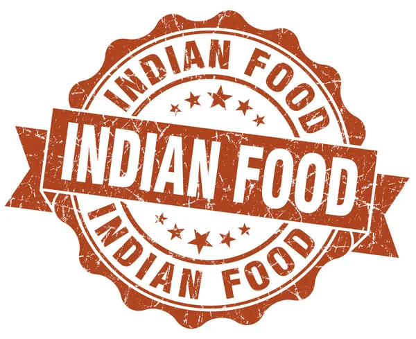Indian food brown grunge seal isolated on white — Stock Photo, Image