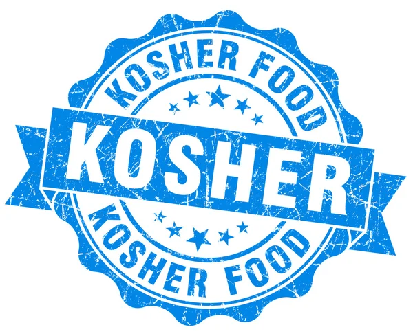 Kosher blue grunge seal isolated on white — Stock Photo, Image