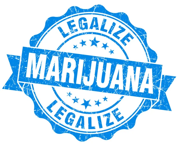 Legalisieren Marihuana blue grunge seal isoliert auf weiß — Stockfoto