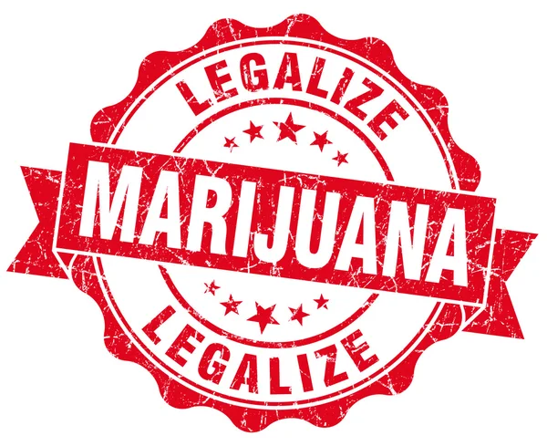 Legalizar marihuana sello grunge rojo aislado en blanco —  Fotos de Stock