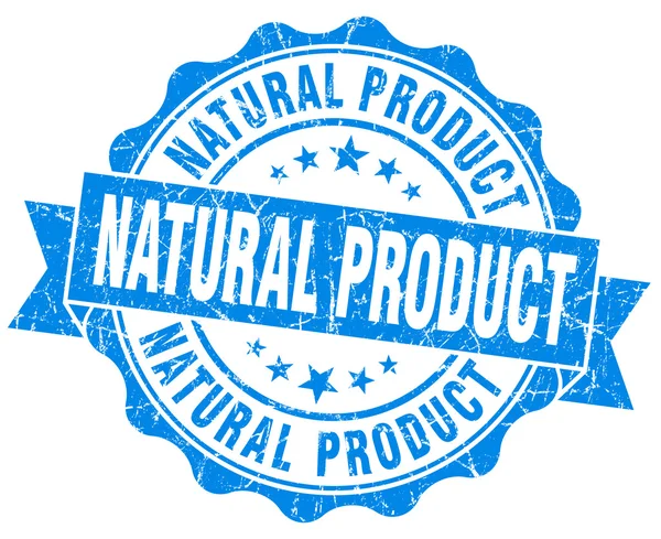 Producto natural sello grunge azul aislado en blanco — Foto de Stock