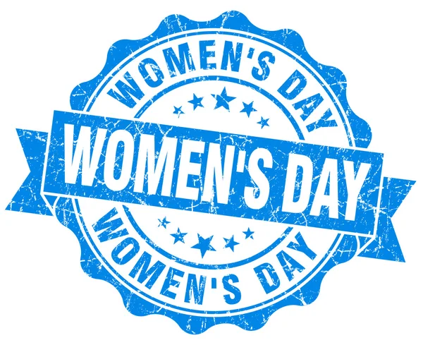 Women's day blue grunge seal isolated on white — Stock Photo, Image