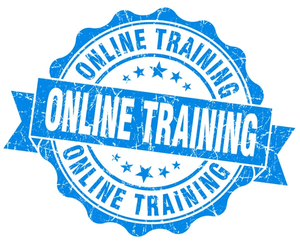オンライン トレーニング青いグランジ シール白で隔離 — ストック写真