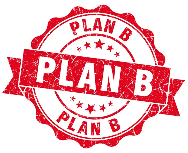 Plan b rode grunge zegel geïsoleerd op wit — Stockfoto