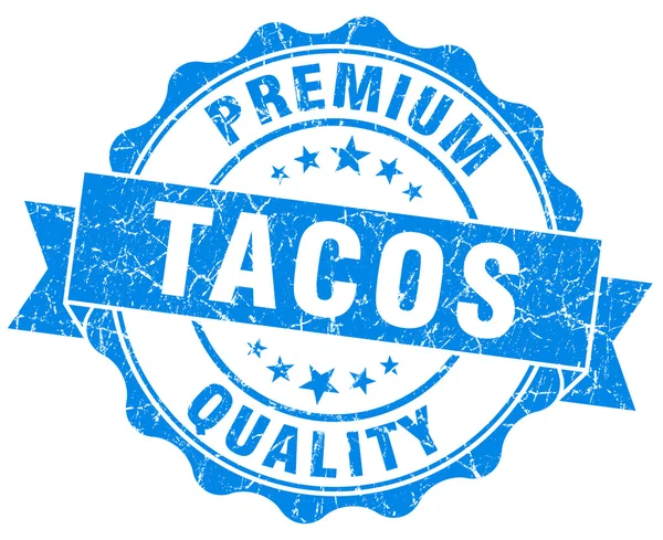 Tacos blue grunge seal isoliert auf weiß — Stockfoto