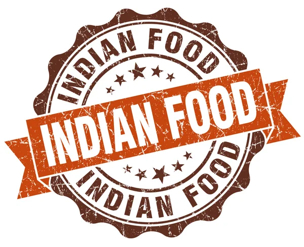 Indian food brown vintage seal isolated on white — Stock Photo, Image