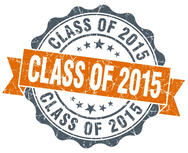 Class of 2015 orange vintage seal isolated on white — Stock Photo, Image