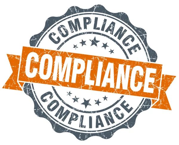 Compliance orange vintage seal isolated on white — Stock Photo, Image