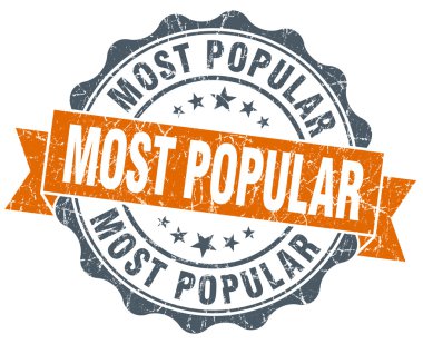 most popular vintage orange seal isolated on white clipart