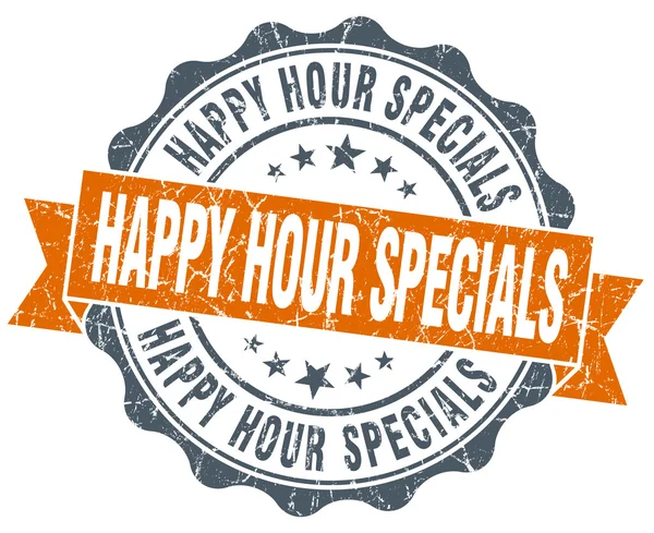 Happy hour spéciaux vintage joint orange isolé sur blanc — Photo