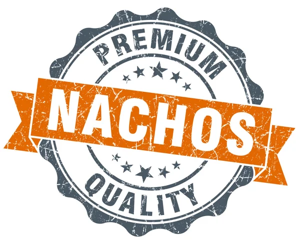 Nachos vintage sigillo arancione isolato su bianco — Foto Stock