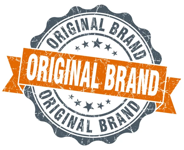 Selo laranja vintage marca original isolado no branco — Fotografia de Stock