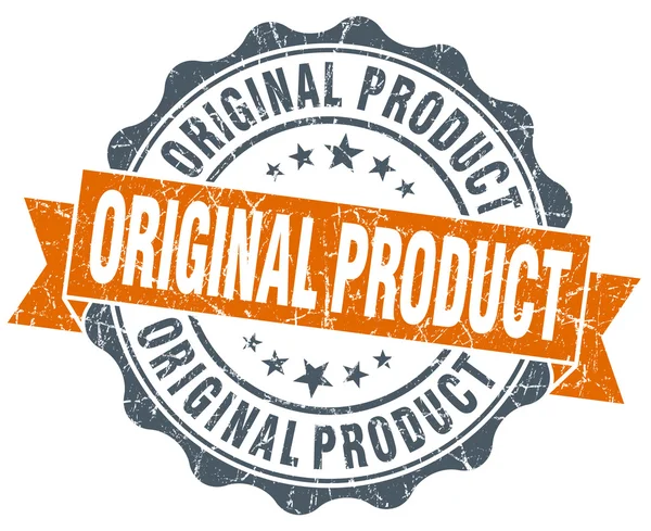 Prodotto originale sigillo arancione vintage isolato su bianco — Foto Stock