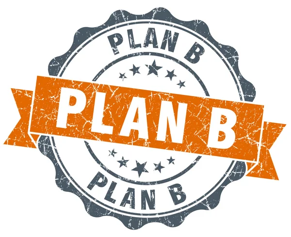 Plan b vintage orange seal isolated on white — Stock Photo, Image