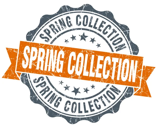 Colección primavera sello naranja vintage aislado en blanco — Foto de Stock