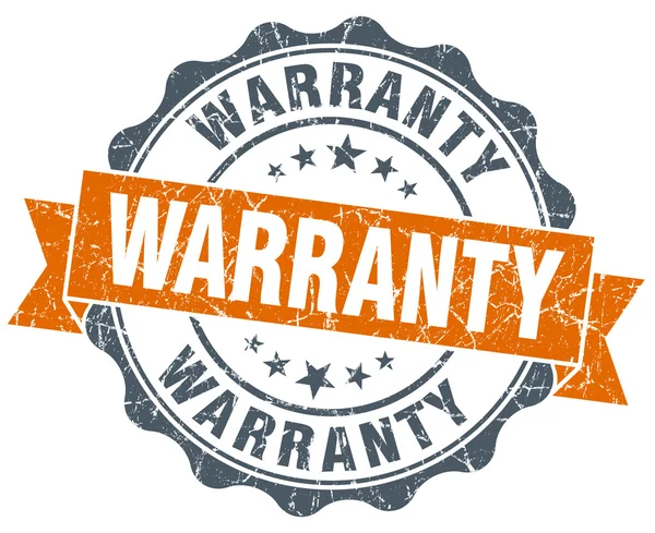 Warranty vintage orange seal isolated on white — Stock Photo, Image