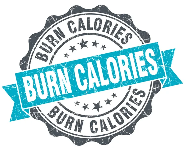 Burn calories vintage turquoise seal isolated on white — Stock Photo, Image