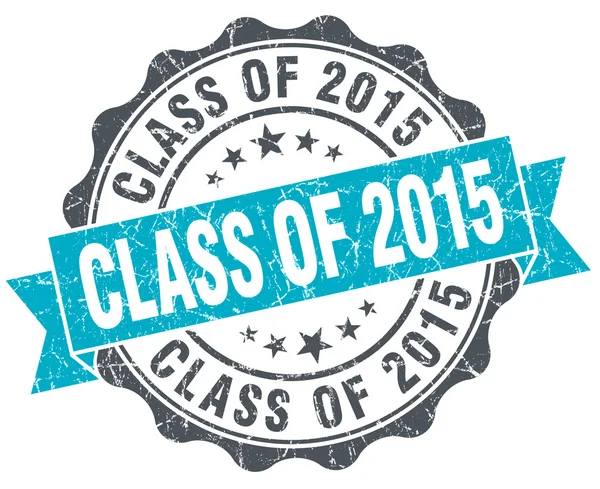 Class of 2015 vintage turquoise seal isolated on white — Stock Photo, Image