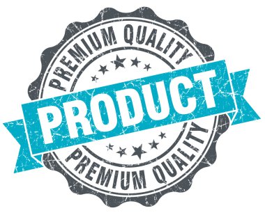 premium kalite ürün vintage turkuaz seal üzerinde beyaz izole