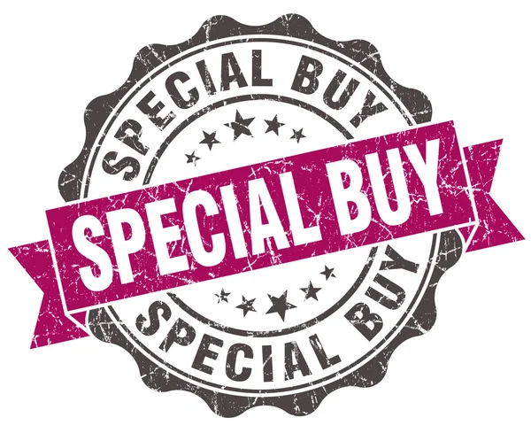 Special Buy Grunge violette Dichtung isoliert auf weiß — Stockfoto