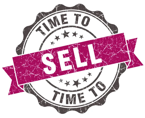 Tiempo para vender grunge sello violeta aislado en blanco — Foto de Stock