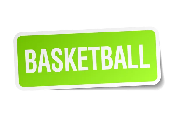 Autocollant carré vert basket sur fond blanc — Image vectorielle