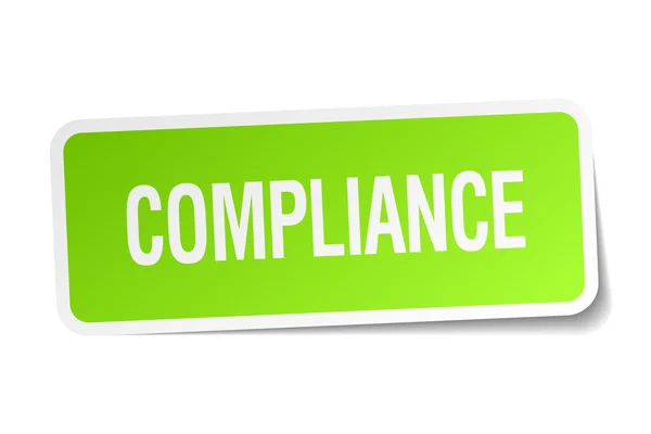 Compliance green square sticker on white background — Stock Vector