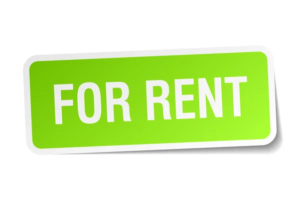 For rent green square sticker on white background — Stock Vector