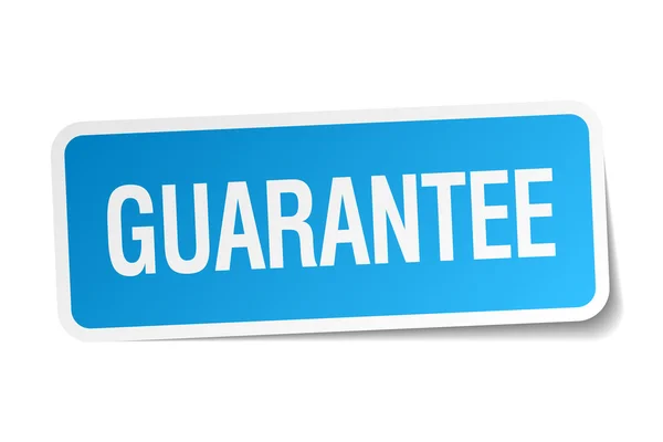 Guarantee blue square sticker isolated on white — Stock Vector
