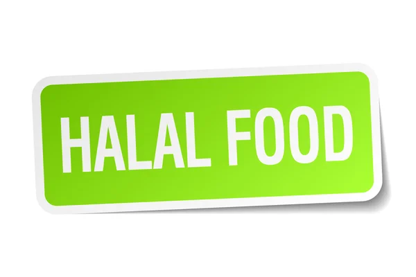 Halal żywności zielony kwadrat naklejki na białym tle — Wektor stockowy
