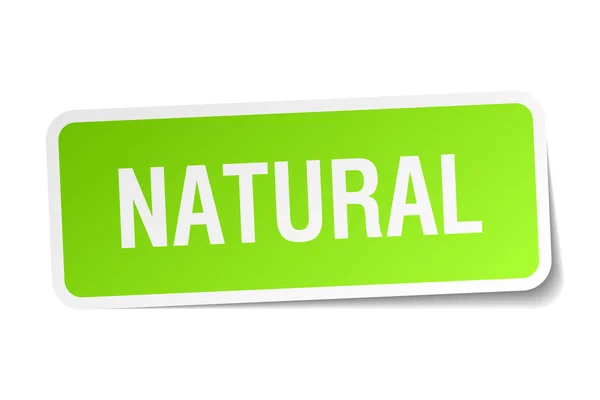 Adesivo quadrato verde naturale su sfondo bianco — Vettoriale Stock
