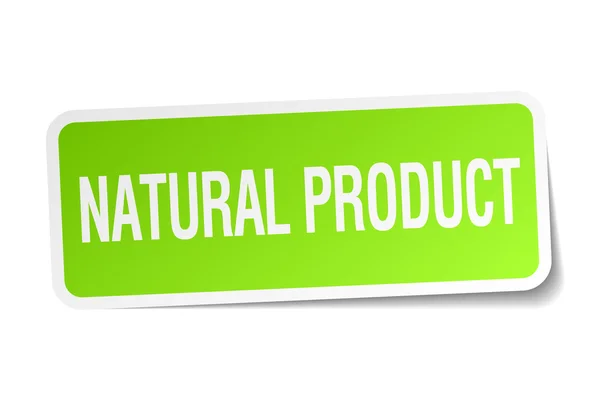 Natural product green square sticker on white background — Stock Vector