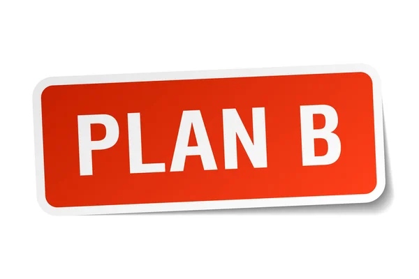 Plan b piros négyzet jelzés elszigetelt fehér — Stock Vector