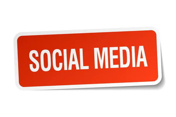 Красная квадратная наклейка в социальных сетях — стоковый вектор