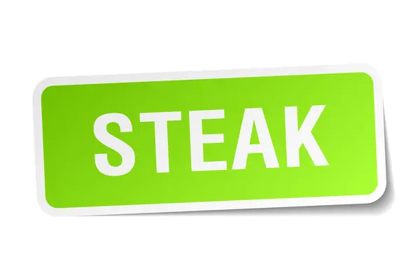 Etiqueta engomada cuadrada verde del filete sobre fondo blanco — Vector de stock
