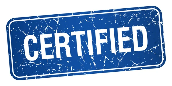 Certificato blu grunge quadrato strutturato isolato timbro — Vettoriale Stock