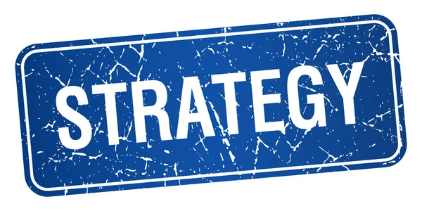 戦略の青い正方形グランジ テクスチャ分離スタンプ — ストックベクタ
