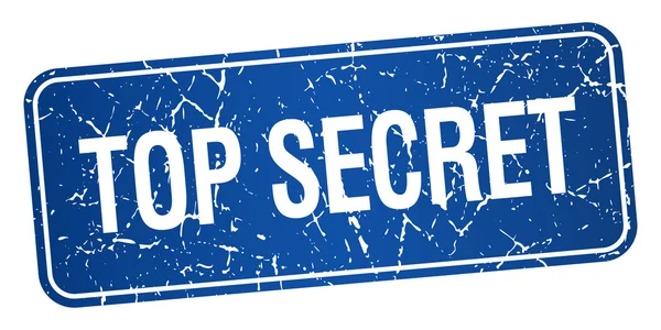 Top secret blue square grunge texturizado selo isolado —  Vetores de Stock