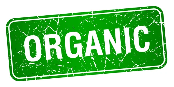 Verde orgánico grunge cuadrado texturizado sello aislado — Vector de stock