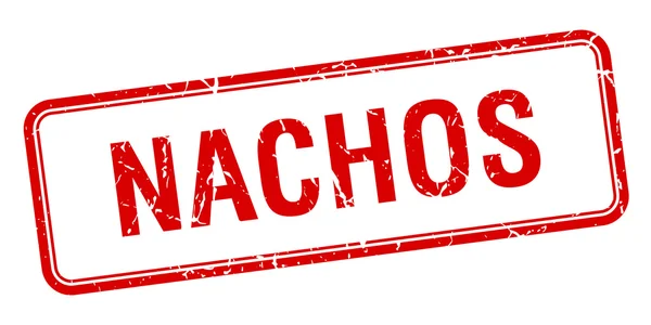 Nachos Rode plein grungy vintage geïsoleerde stempel — Stockvector