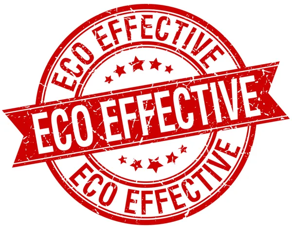 Eco efficace grunge retrò rosso isolato nastro timbro — Vettoriale Stock