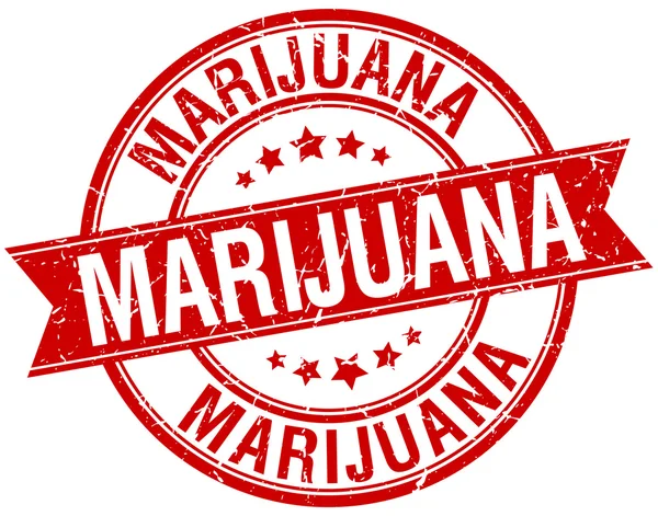 Marihuana Grunge Retro rot isoliert Stempel — Stockvektor