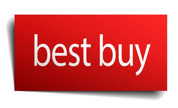 Meilleur acheter panneau de papier rouge isolé sur blanc — Image vectorielle