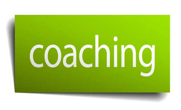 Coaching panneau de papier vert sur fond blanc — Image vectorielle