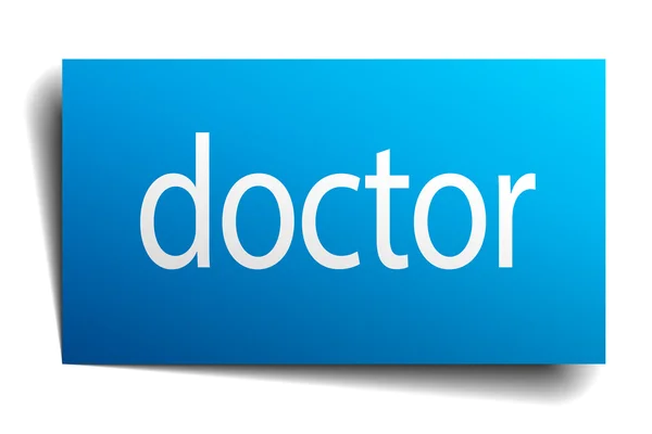 Doctor blue paper sign on white background — Stock Vector