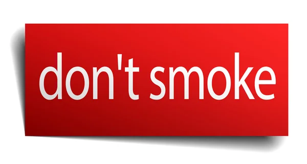 Non fumare cartello di carta isolato quadrato rosso su bianco — Vettoriale Stock