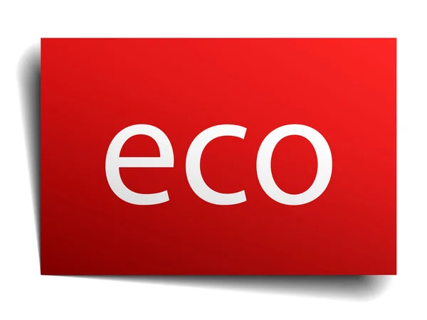 Eco Rode plein geïsoleerde papier teken op wit — Stockvector